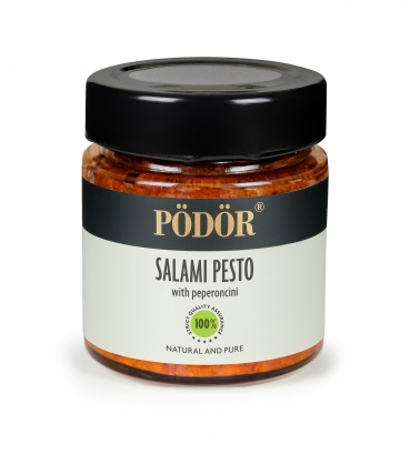 Salami pesto with peperoncini